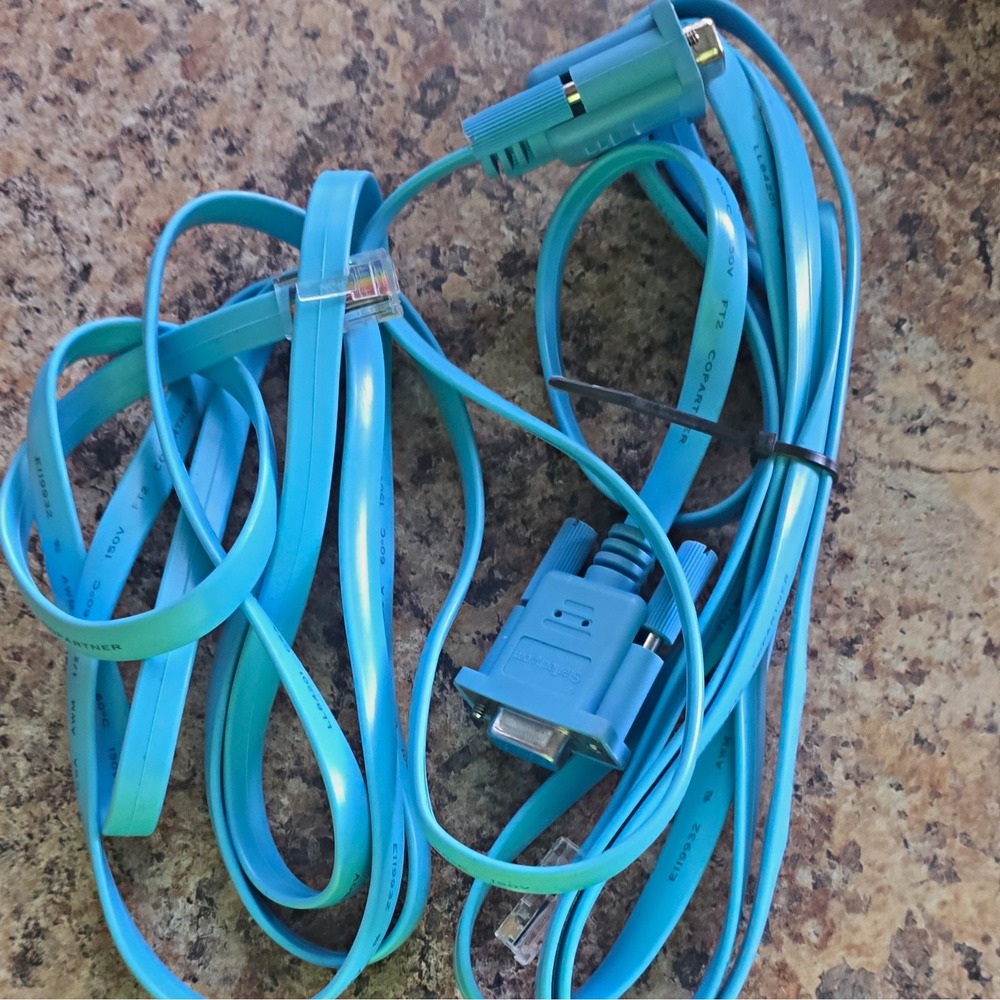 Lot Of 2 Blue Flat VGA Male to VGA Female Monitor Cable DE-15 (HD15) 1:1